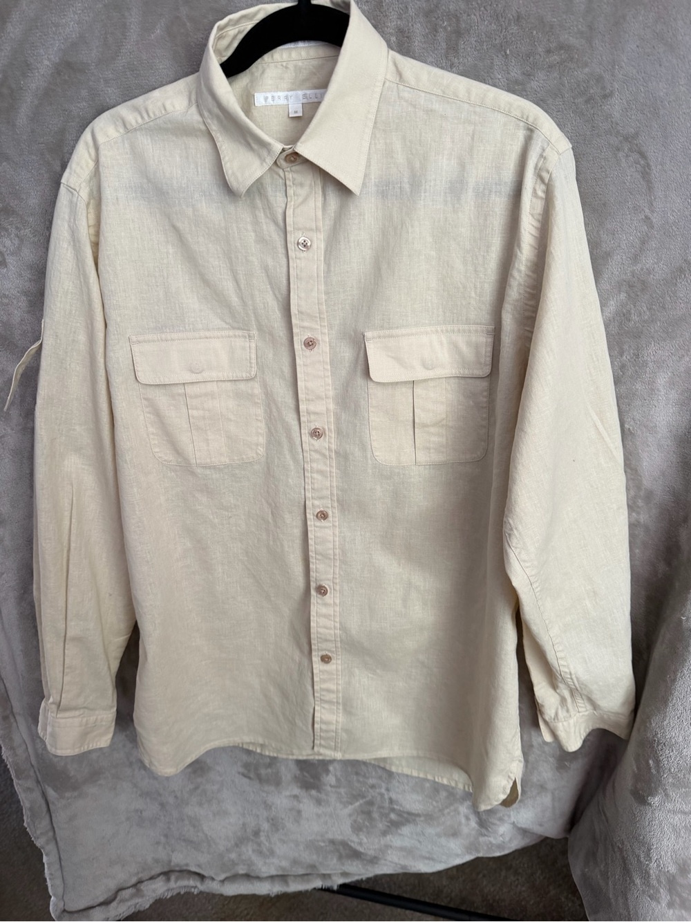 Perry Ellis Cream Long-Sleeve Button-Down Shirt